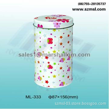 tea box, tin box, round tin box, metal box